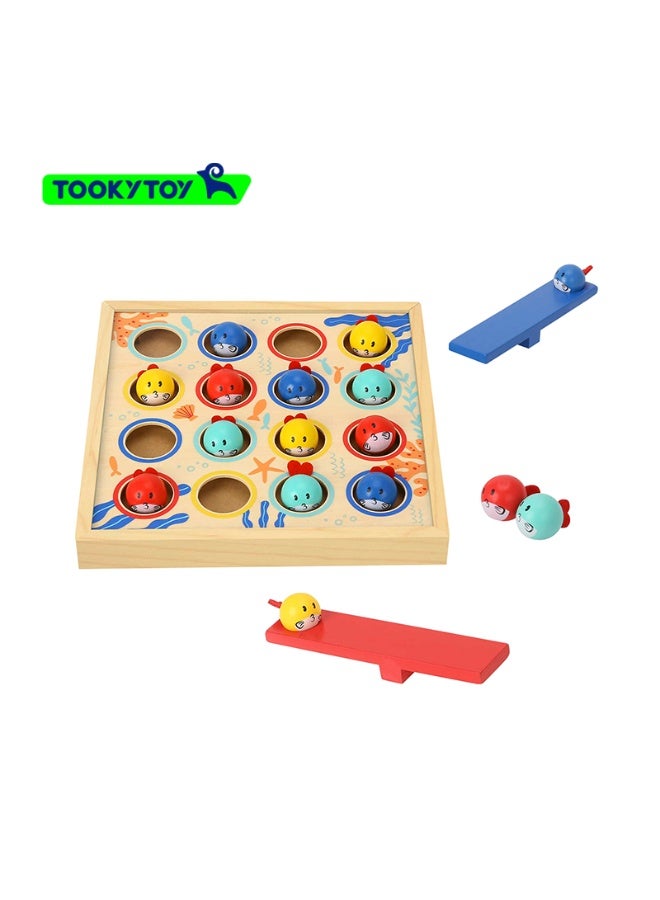 Tooky Toy Flying Fish Diving Montessori Game Set - Multicolor - 19 Pcs - Image 1